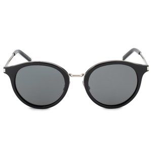 Saint Laurent Black Round Sunglasses SL 57 002 49